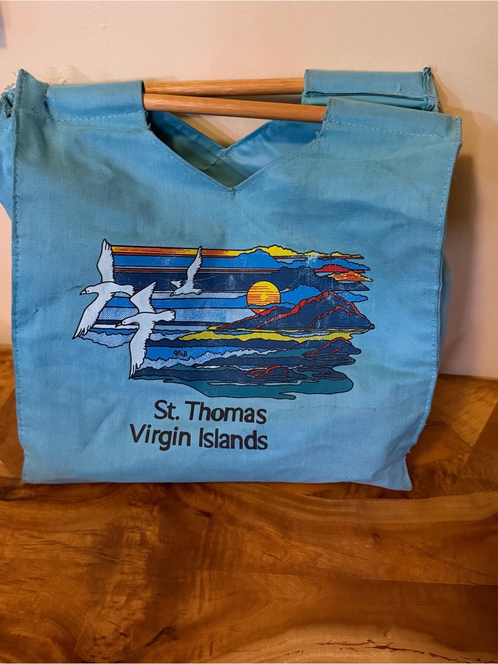 St. Thomas Virgin Islands Light Blue Canvas Tote Bag